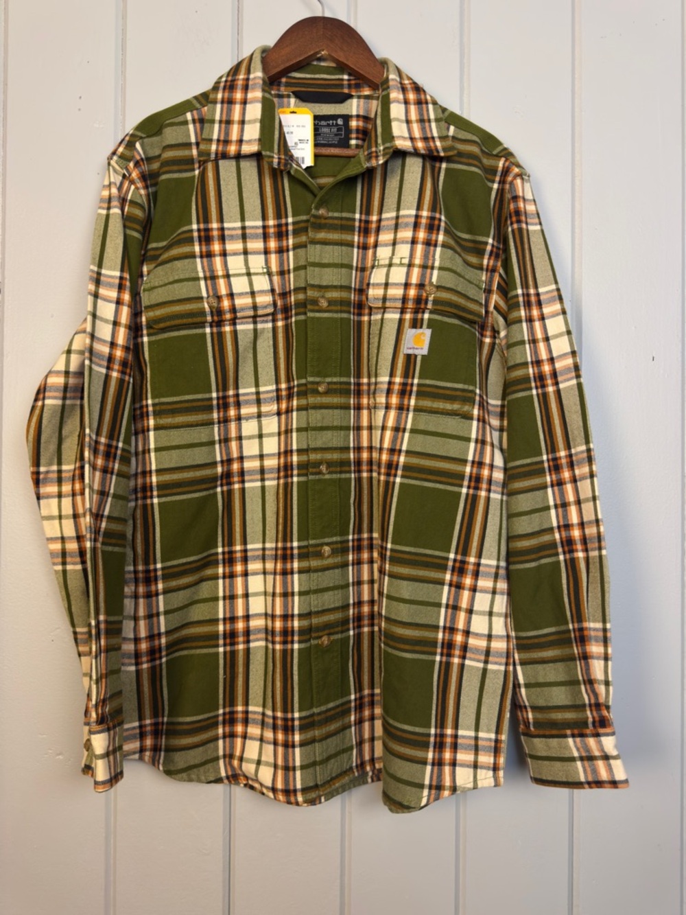 Carhartt Men Green Plaid
Heavyweight Flannel Shirt Loose
Fit Medium NWT Rugged